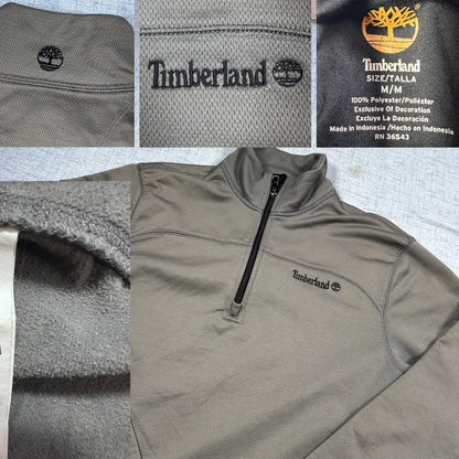 Timberland® Grey Quarter Zip Fleece Pullover-M