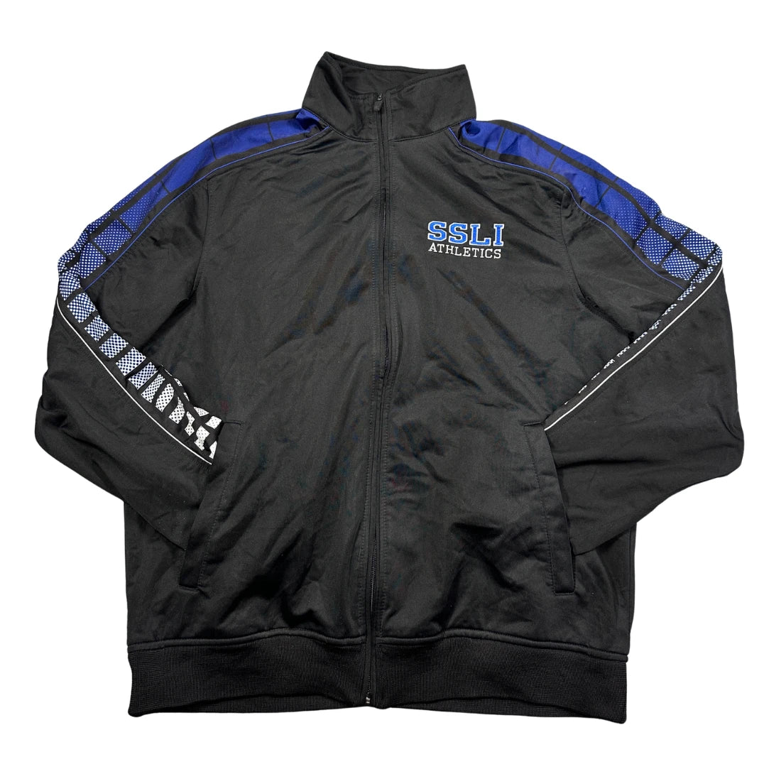Sport-Tek® Black Royal Blue Track Jacket Checker Sleeve-M