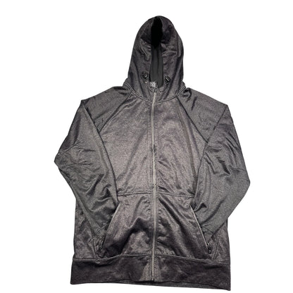 Unbranded Charcoal Heather Performance Full Zip Hoodie Zip Pockets-L