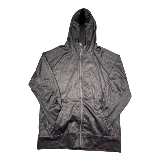Unbranded Charcoal Heather Performance Full Zip Hoodie Zip Pockets-L