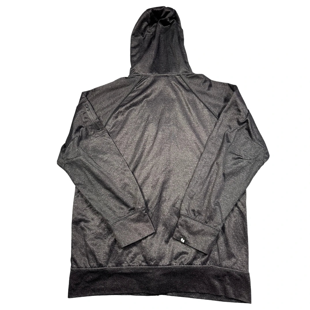 Unbranded Charcoal Heather Performance Full Zip Hoodie Zip Pockets-L