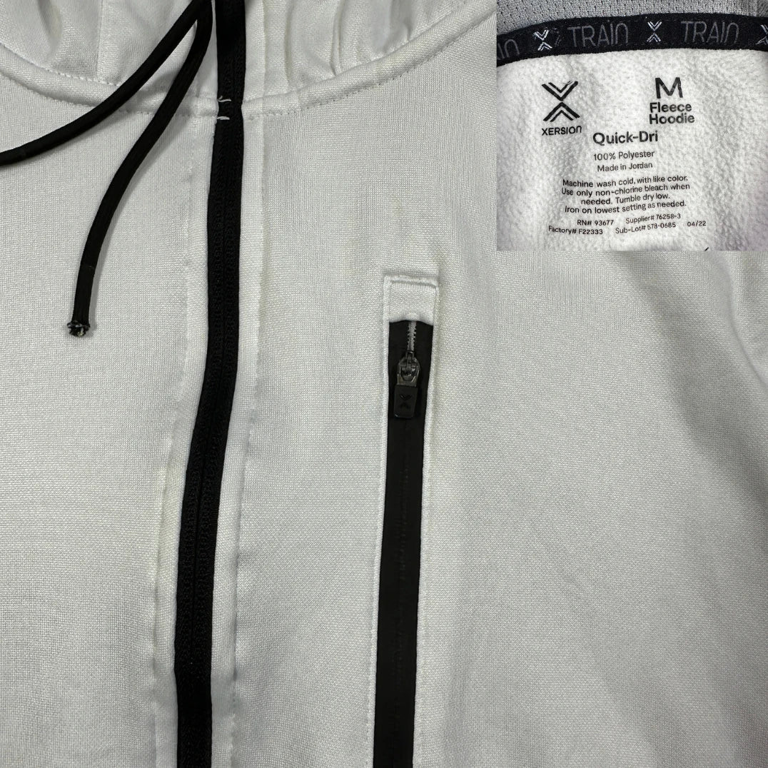 Xersion® White Grey Fleece Hoodie-M