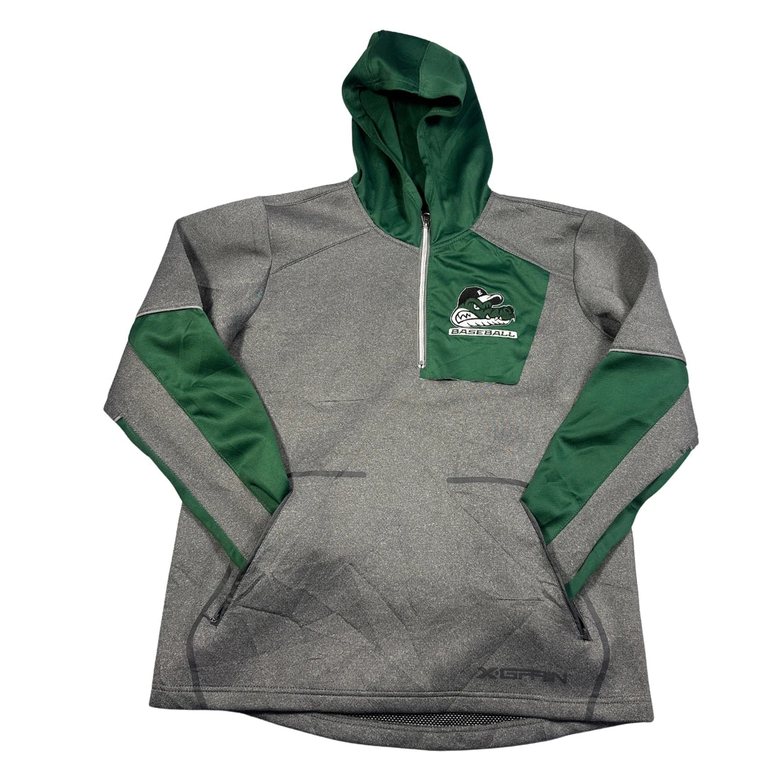Xgain® Grey Green Half Zip Hoodie Performance Fleece-M