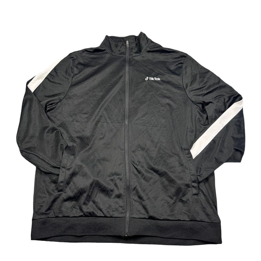 Sport-Tek® Black Track Jacket White Sleeve Stripe City Print-2XL
