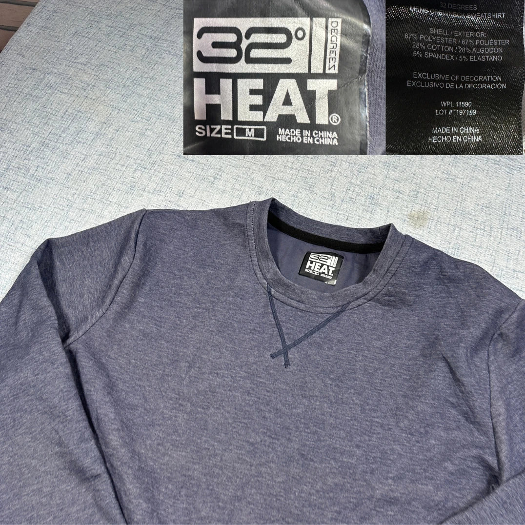 32 Degrees Heat Navy Crewneck Sweatshirt-M Sweatshirts