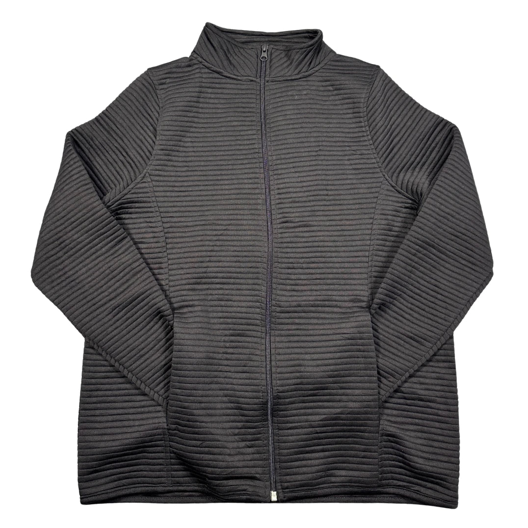 Vogo® Charcoal Ribbed Zip Jacket-M