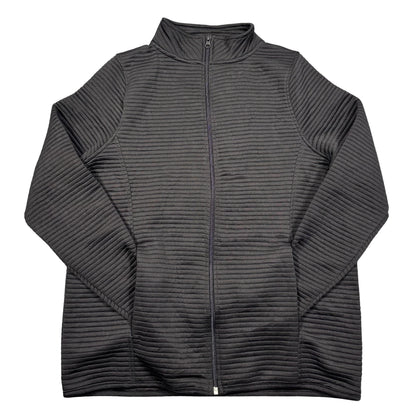 Vogo® Charcoal Ribbed Zip Jacket-M