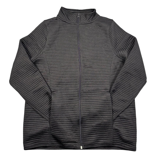 Vogo® Charcoal Ribbed Zip Jacket-M
