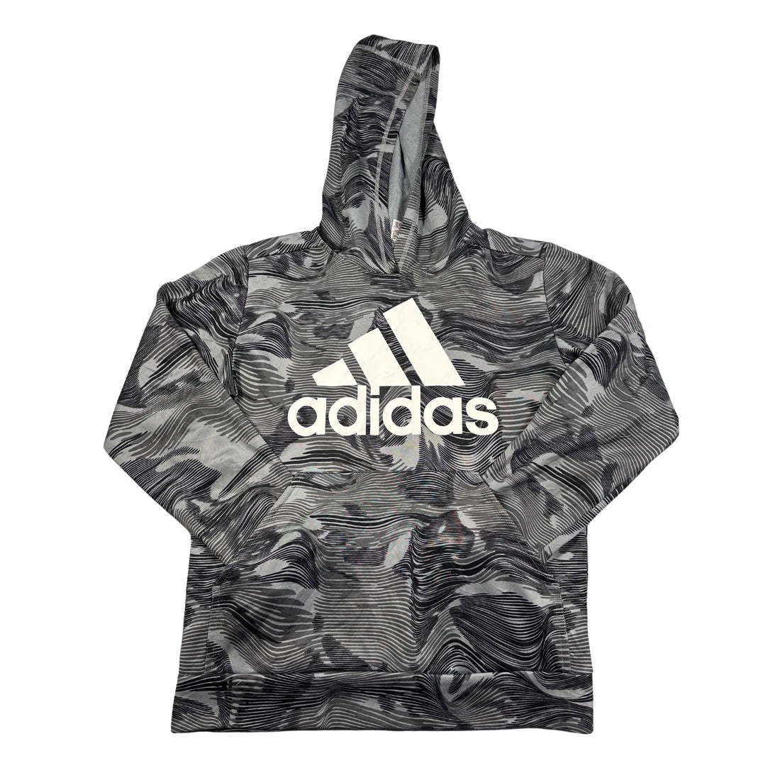 Adidas Grey Pullover Hoodie-YL Hoodies