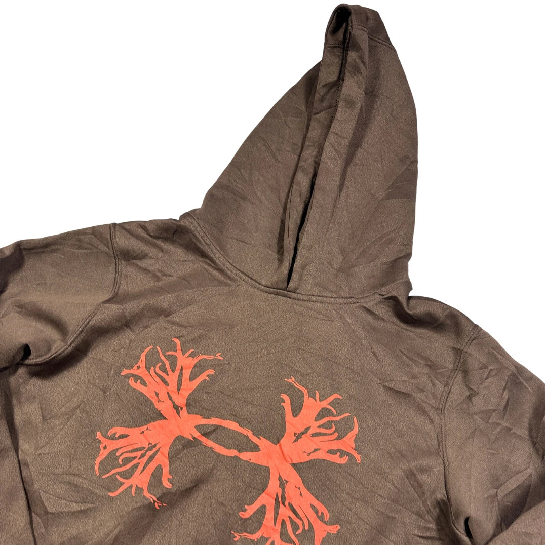 Under Armour® Brown Storm Antler Logo Pullover Hoodie-Youth L