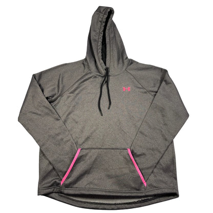 Under Armour® Charcoal Pink ColdGear Storm Fleece Pullover Hoodie-L
