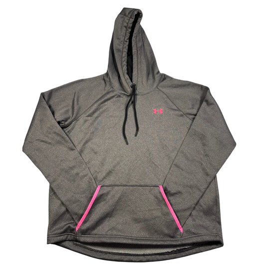 Under Armour® Charcoal Pink ColdGear Storm Fleece Pullover Hoodie-L