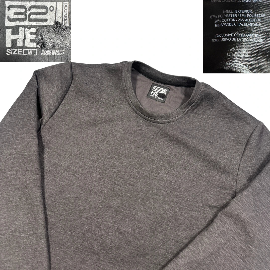 32 Degrees Charcoal Crewneck Sweatshirt-M Sweatshirts