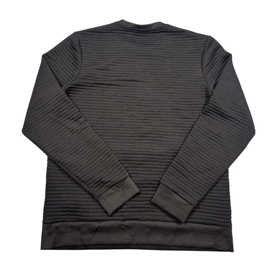 Unbranded Black Ribbed Quilted Sweatshirt Zip Kangaroo Pocket-M