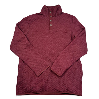 Sonoma® Burgundy Quilted Snap Placket Pullover Sweatshirt-M