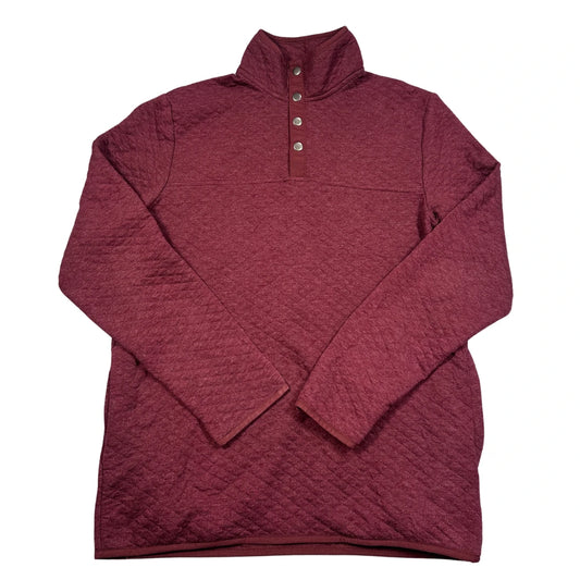 Sonoma® Burgundy Quilted Snap Placket Pullover Sweatshirt-M