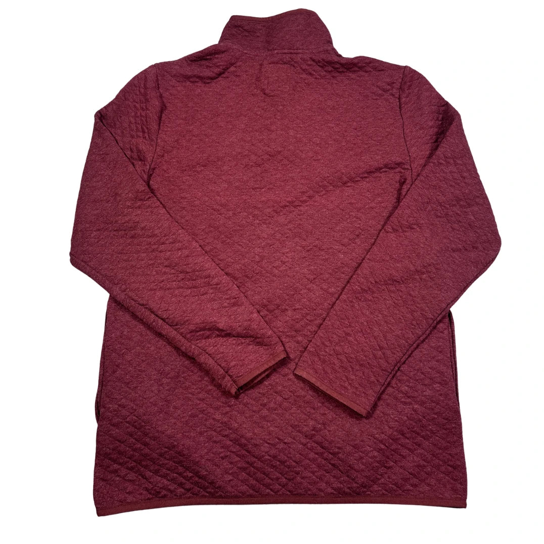 Sonoma® Burgundy Quilted Snap Placket Pullover Sweatshirt-M