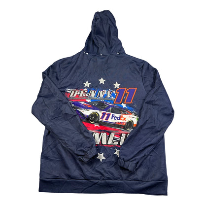 Unbranded Navy Racing Car Graphic Pullover Hoodie-L