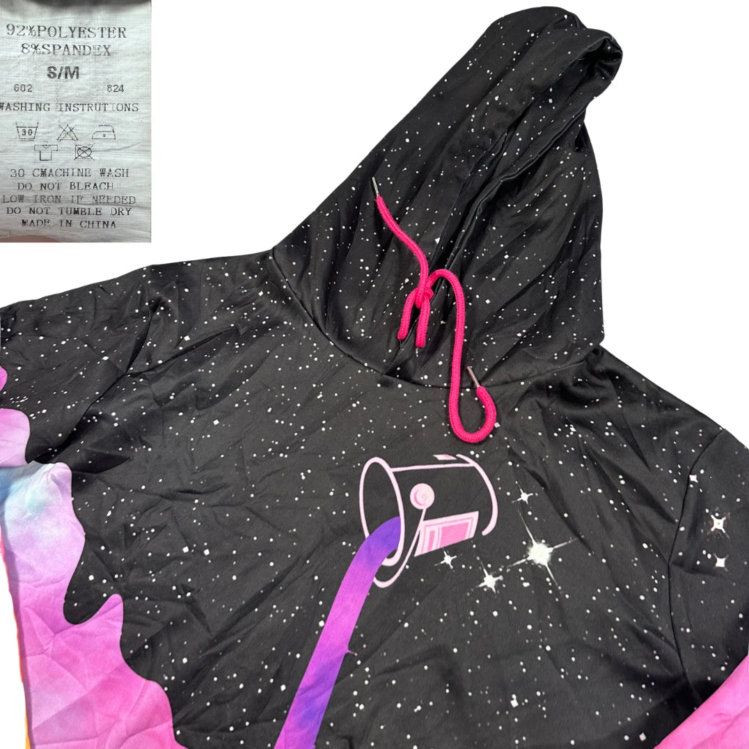 Unbranded Black Galaxy Graphic Hoodie-S