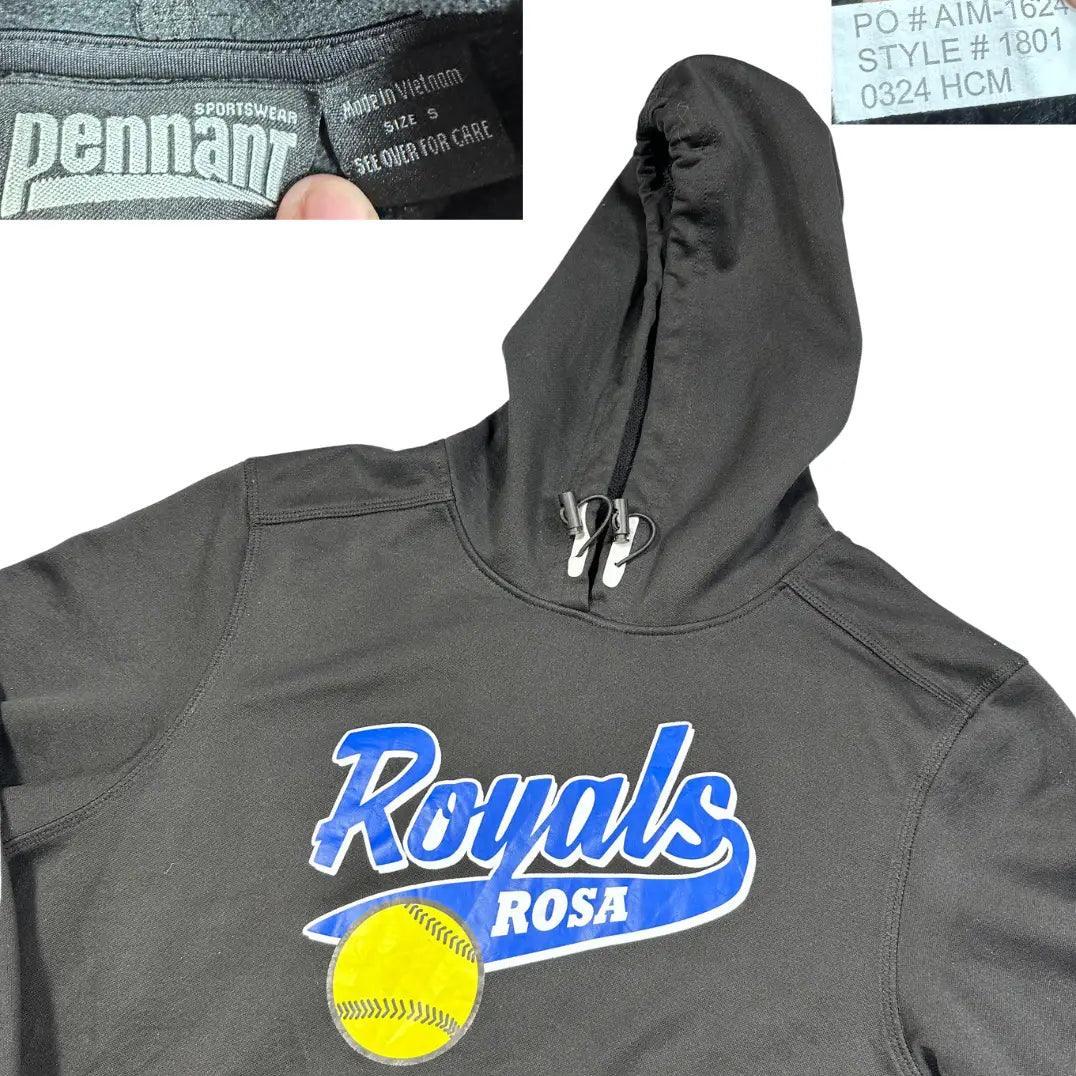 Pennant® Black Softball Graphic Hoodie-S