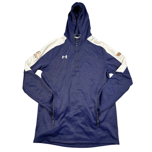 Under Armour® Navy White Half Zip Hoodie-S