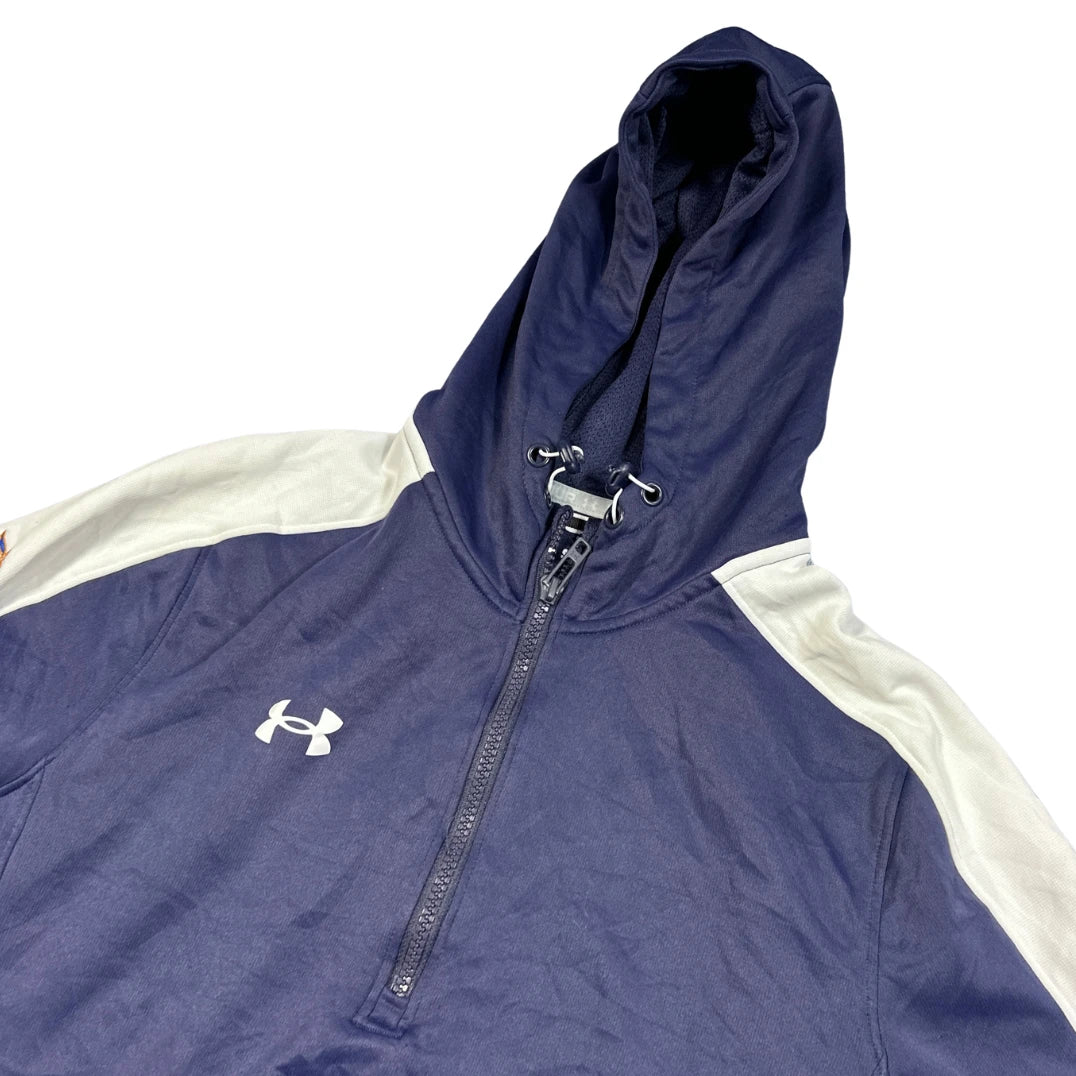 Under Armour® Navy White Half Zip Hoodie-S