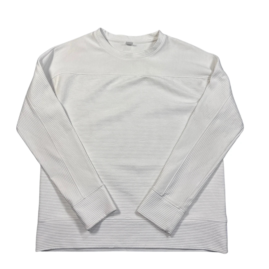 GapFit® White Ribbed Sweatshirt-S