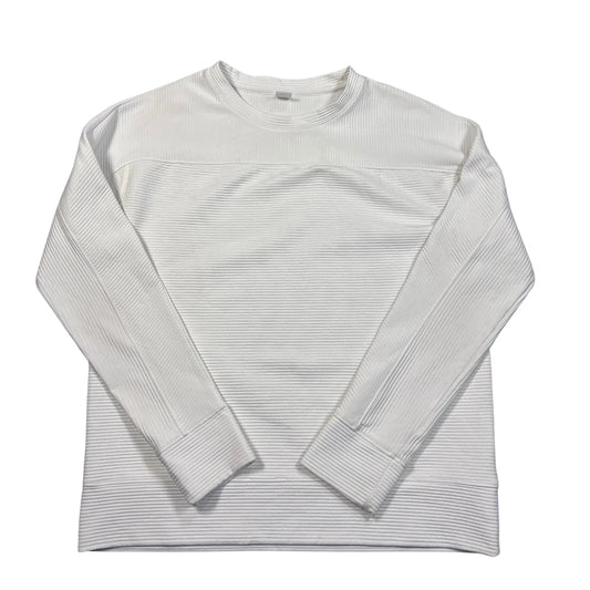 GapFit® White Ribbed Sweatshirt-S