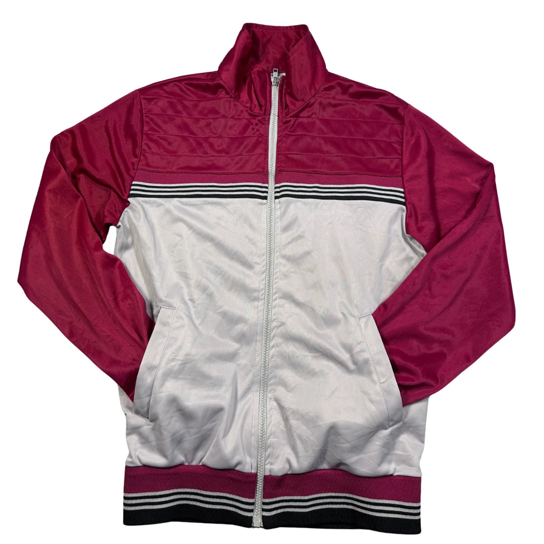 Track & Court® Vintage Maroon White Track Jacket-M
