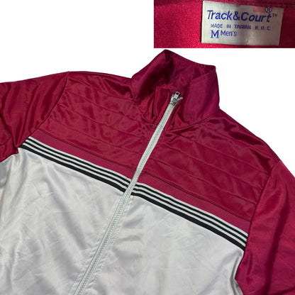 Track & Court® Vintage Maroon White Track Jacket-M