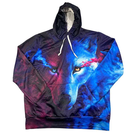 Unbranded Galaxy Wolf Print Hoodie-L