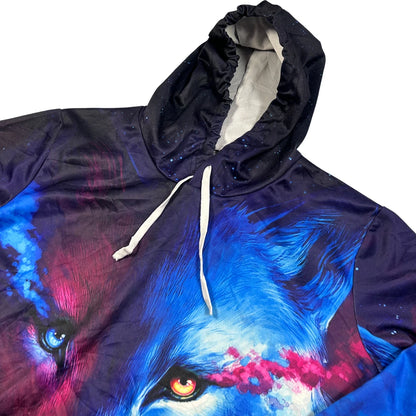 Unbranded Galaxy Wolf Print Hoodie-L