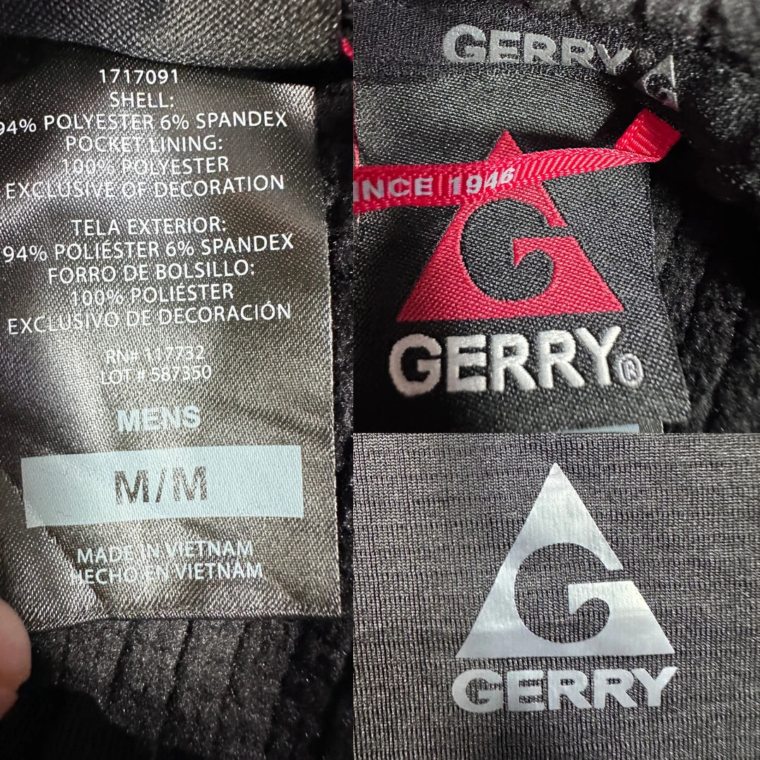 Gerry® Black Grid Fleece Zip Hoodie-M