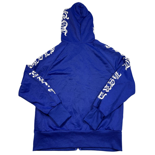 SHEIN® Blue Gothic Print Zip Hoodie-S