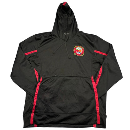 X-Grain® Black Red Panel Hoodie-XL