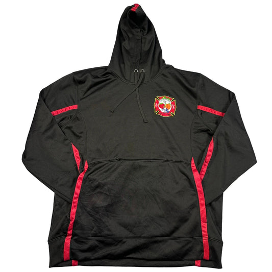 X-Grain® Black Red Panel Hoodie-XL