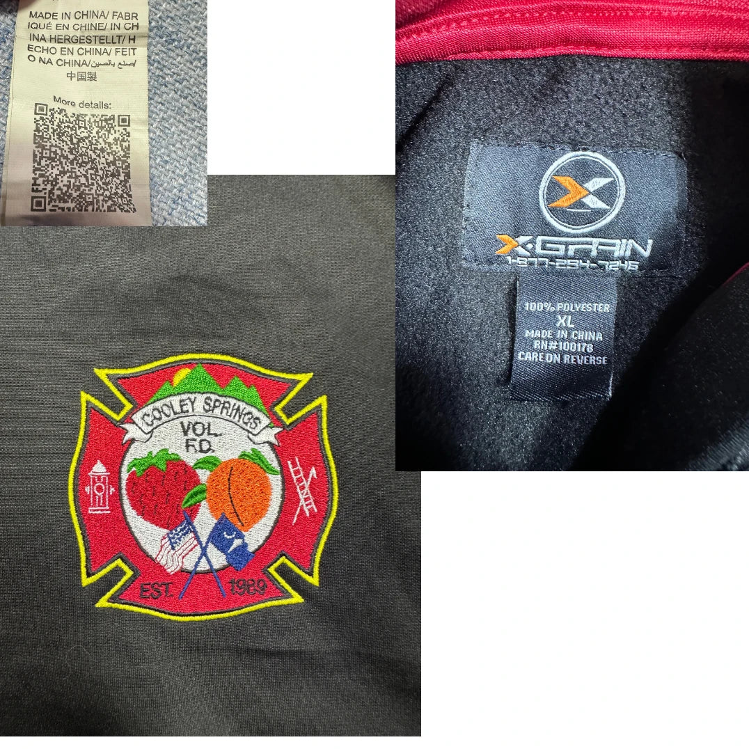 X-Grain® Black Red Panel Hoodie-XL