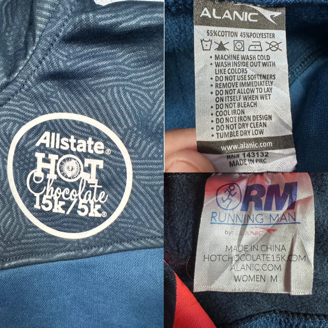 Alanic® Navy Coral Zip Hoodie-M