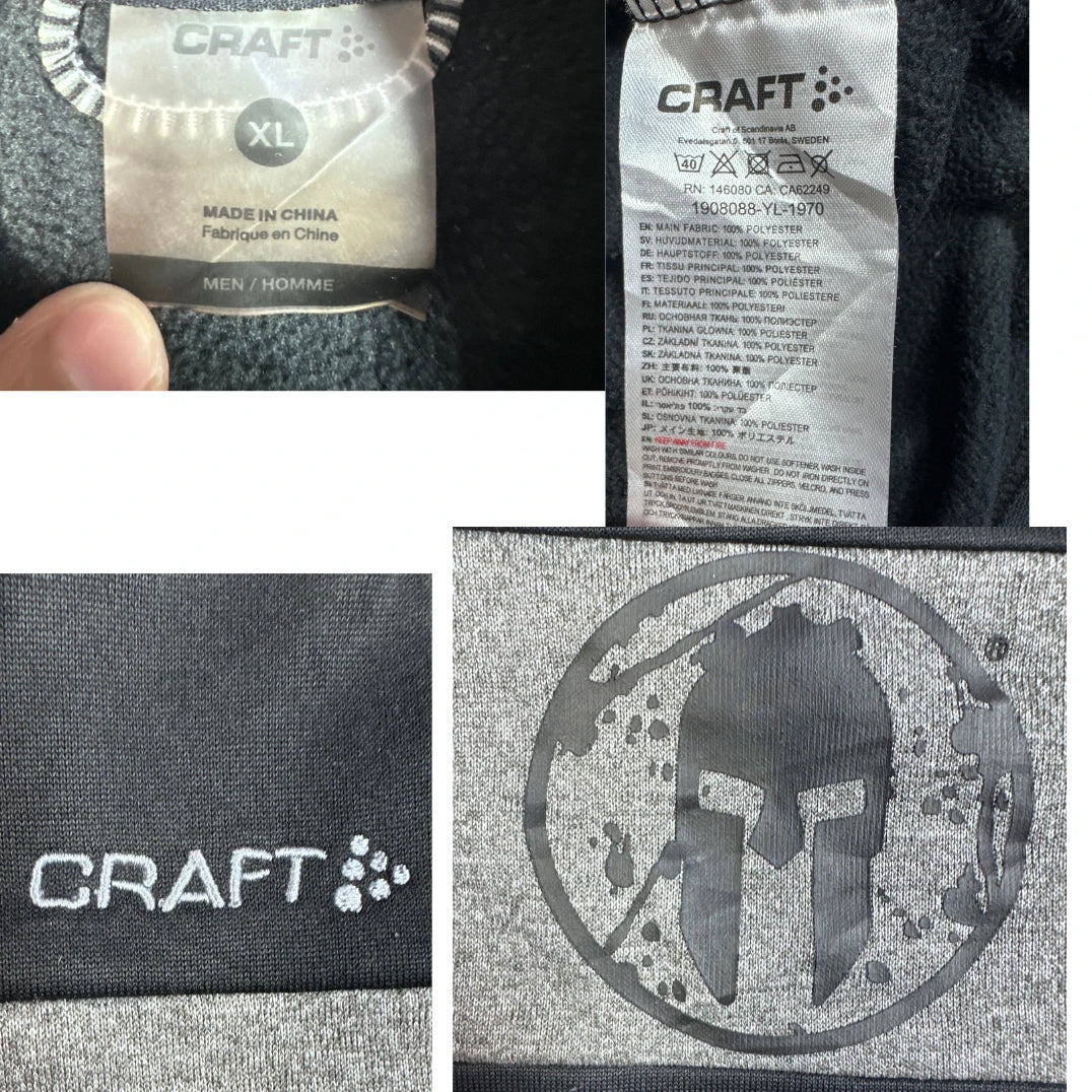 Craft® Black Grey Quarter Zip Pullover-XL