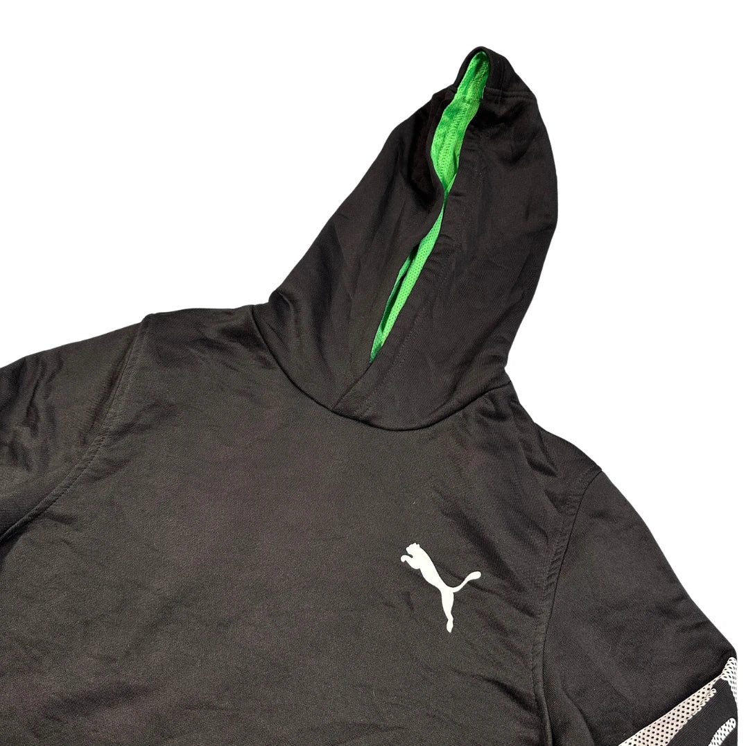 Puma® Black Green Pullover Hoodie-L