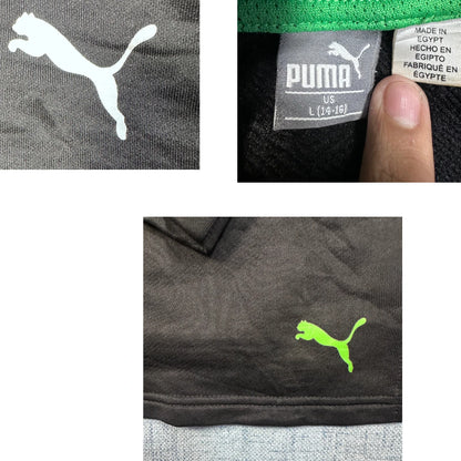 Puma® Black Green Pullover Hoodie-L
