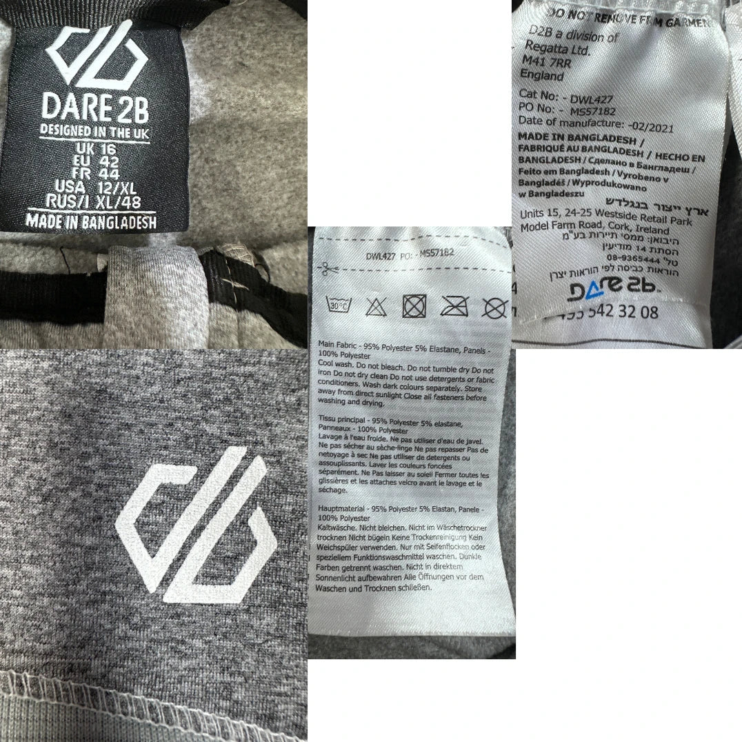 Dare 2B® Grey White Zip Hoodie-YXL
