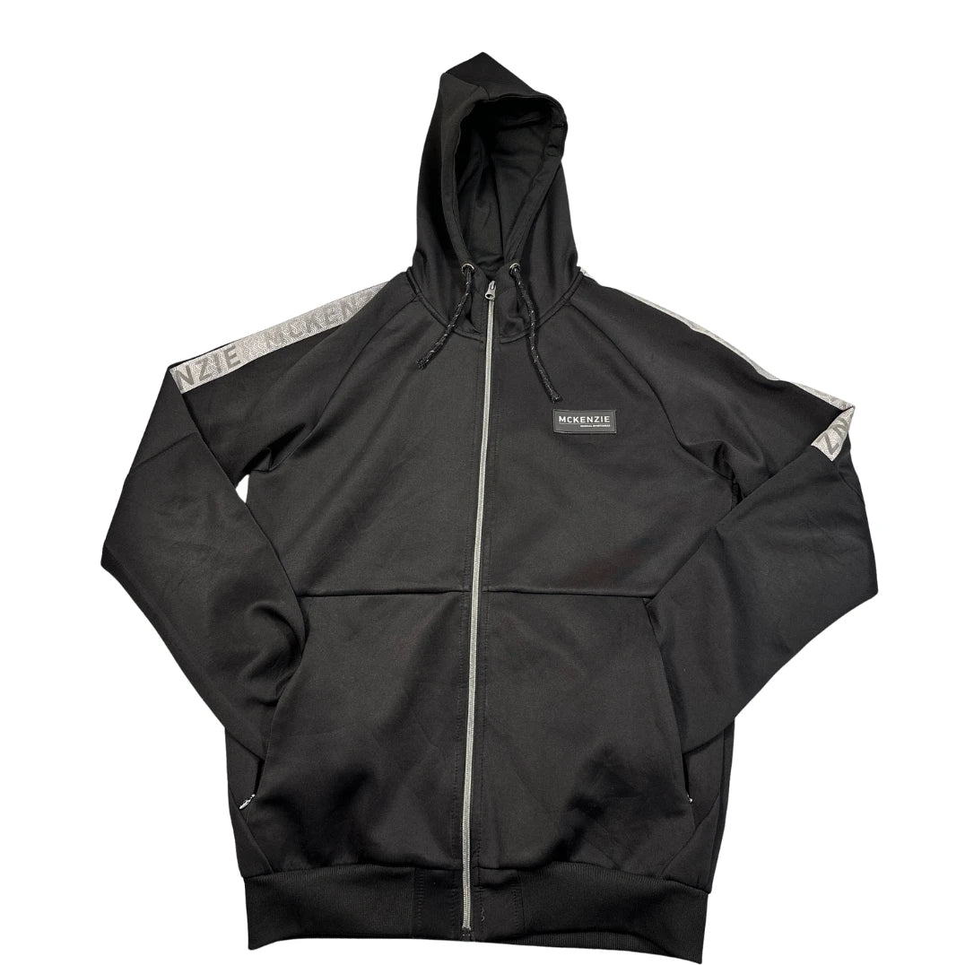 McKenzie® Black Taped Zip Hoodie-M