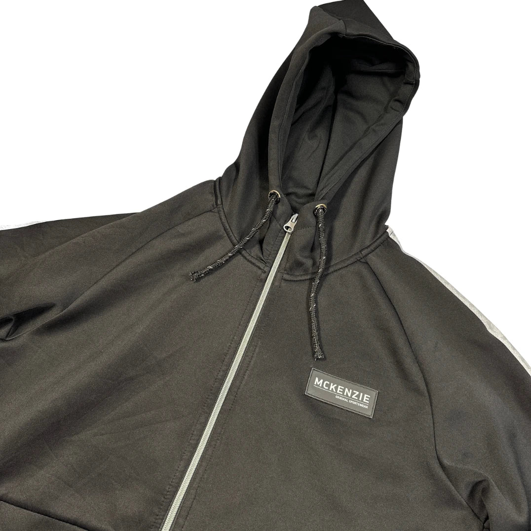 McKenzie® Black Taped Zip Hoodie-M