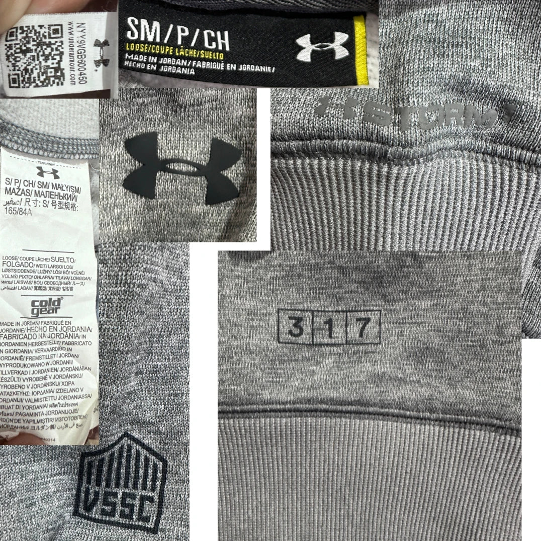 Under Armour® Grey ColdGear Crew Sweatshirt-S