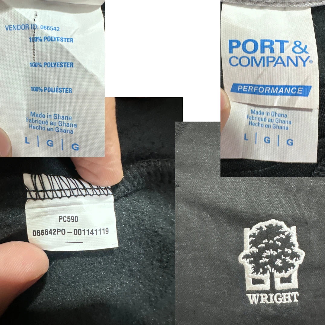Port & Company® Black Performance Crew Sweatshirt-L