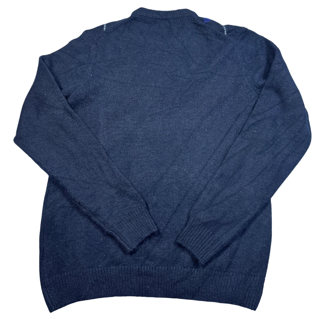 M&S® Navy Argyle Knit Sweater-M