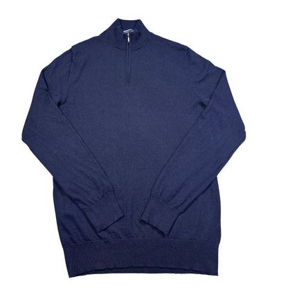 Charles Tyrwhitt® Navy Merino Quarter Zip Sweater-M
