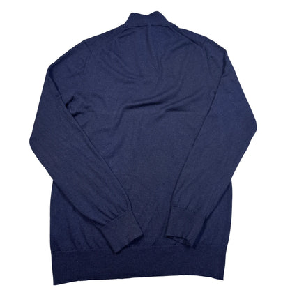 Charles Tyrwhitt® Navy Merino Quarter Zip Sweater-M