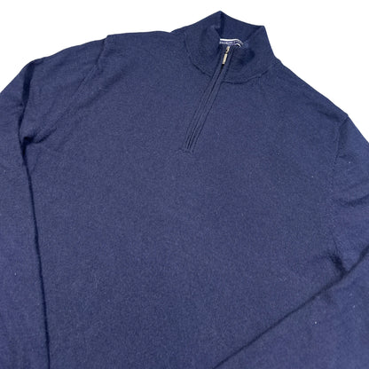 Charles Tyrwhitt® Navy Merino Quarter Zip Sweater-M